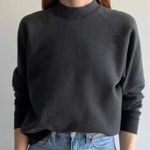 all:row Light Gray Mock Neck Soft Sweater Size: Small